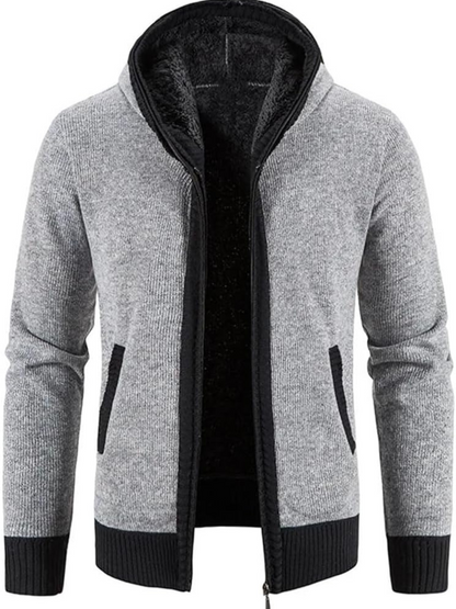 Men's Winter Jacket Hooded Parka with Zipper