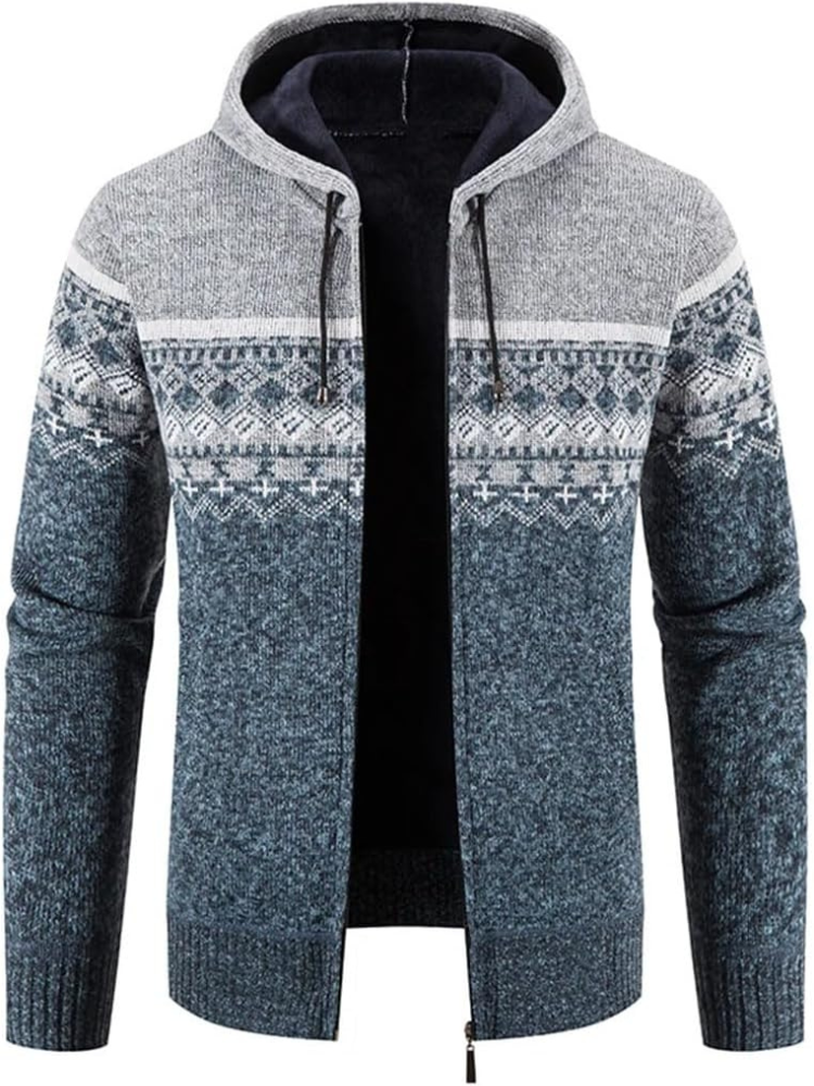 Men's Winter Jacket Hooded Parka with Zipper
