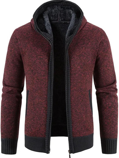 Men's Winter Jacket Hooded Parka with Zipper