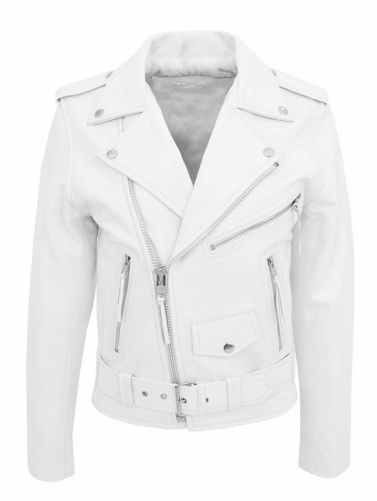Men's Leather Biker Jacket Asymmetrical