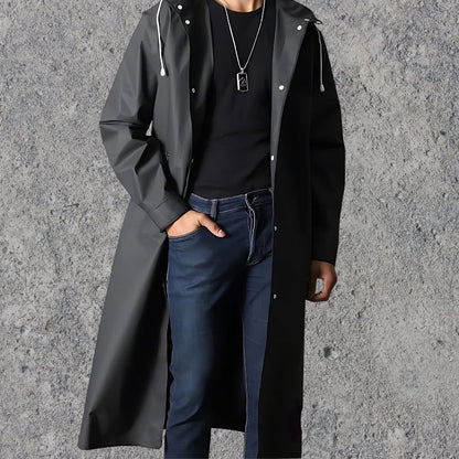 Men's Raincoat Waterproof Knee-length Lightweight