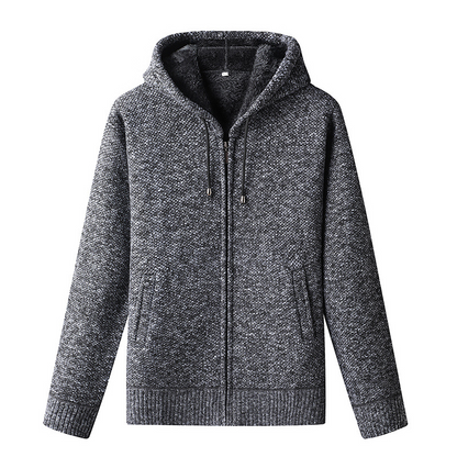 Men's Knitted Cardigan Hooded Zipper Warm