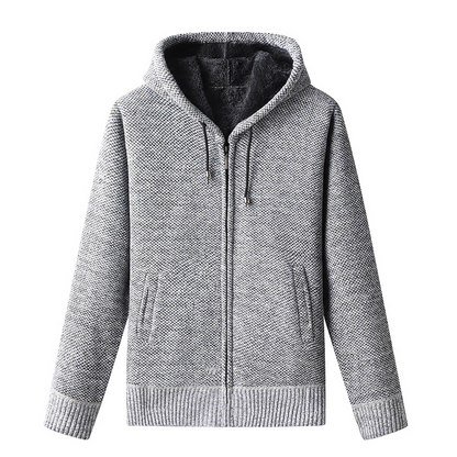 Men's Knitted Cardigan Hooded Zipper Warm