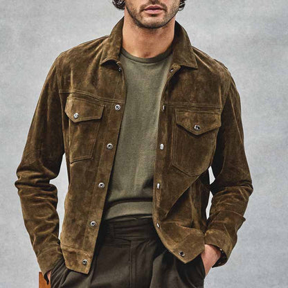 Men's Retro Corduroy Jacket with Chest Pockets