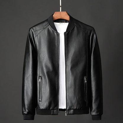 Men's Vintage Style Leather Jacket with Secure Inside Pockets