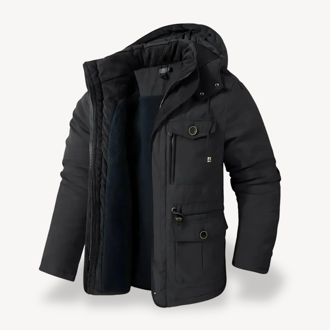 Men's Waterproof Winter Parka with Fur Hood