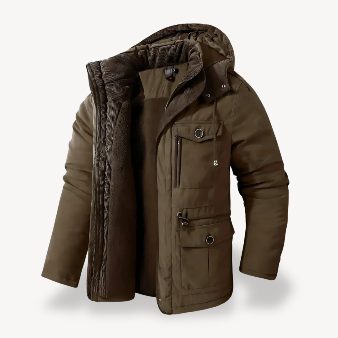 Men's Waterproof Winter Parka with Fur Hood