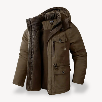 Men's Waterproof Winter Parka with Fur Hood