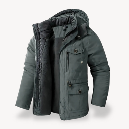 Men's Waterproof Winter Parka with Fur Hood