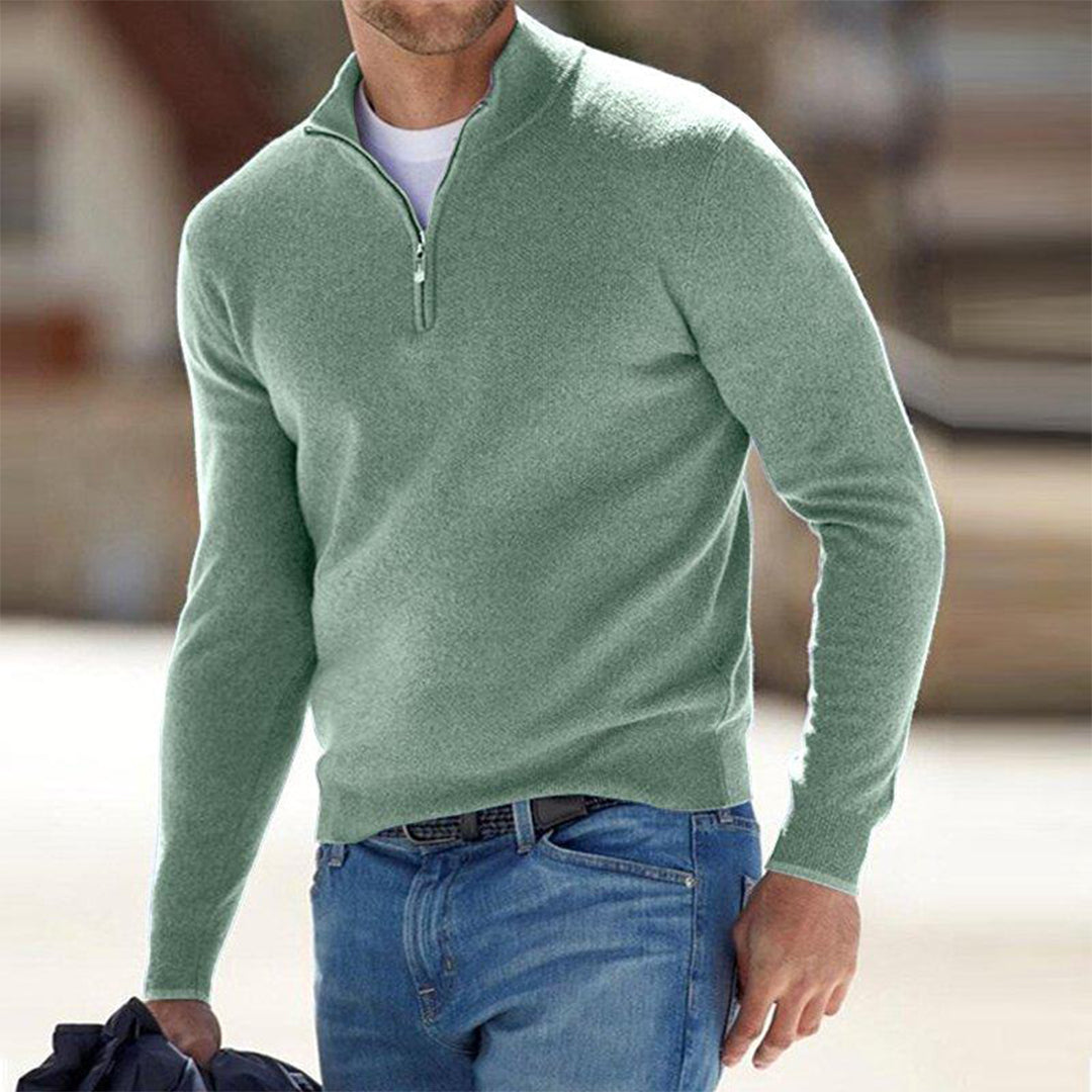 Bequeme Herren Pullover Zip Oberteil