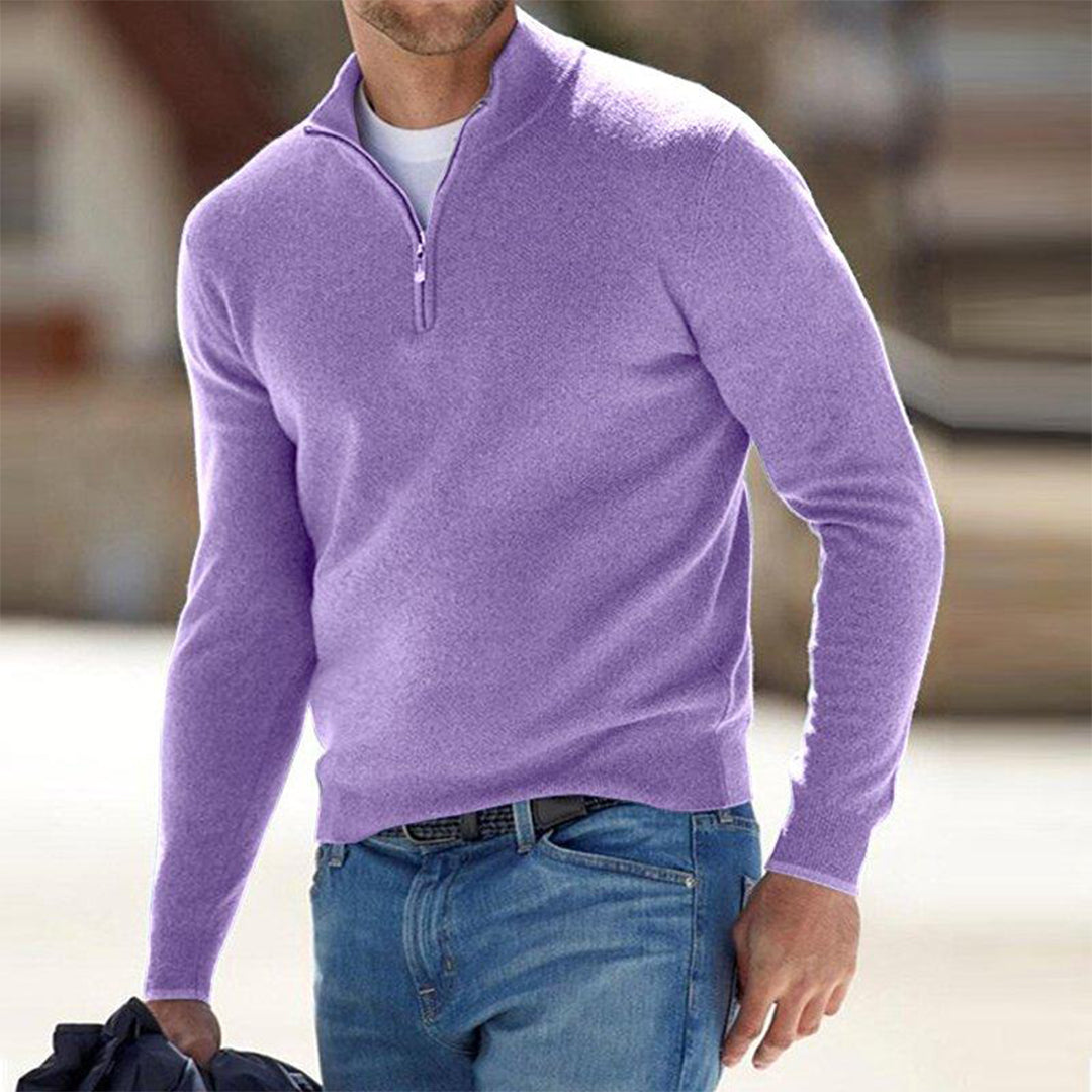 Bequeme Herren Pullover Zip Oberteil