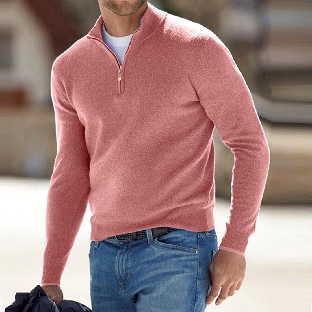 Bequeme Herren Pullover Zip Oberteil