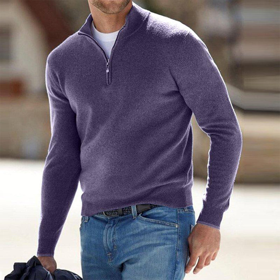 Bequeme Herren Pullover Zip Oberteil