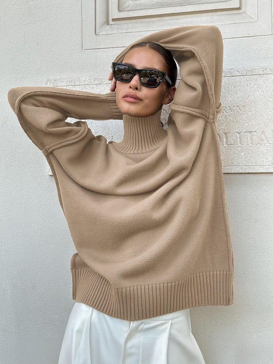 Großer Rollkragen Pullover Oversized Style - IdealeKleiden