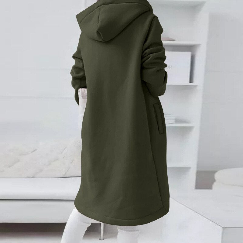 Stylish Mid-Length Hooded Jacket for Women