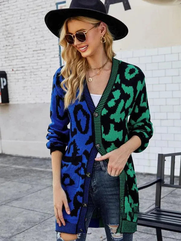 Women's Long Leopard Cardigan