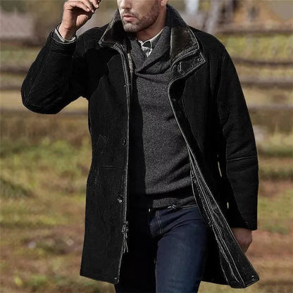 Men's Mid-length Winter Coat with Zipper