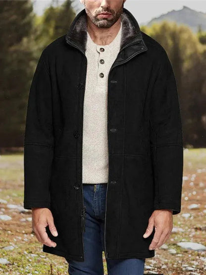 Men's Mid-length Winter Coat with Zipper