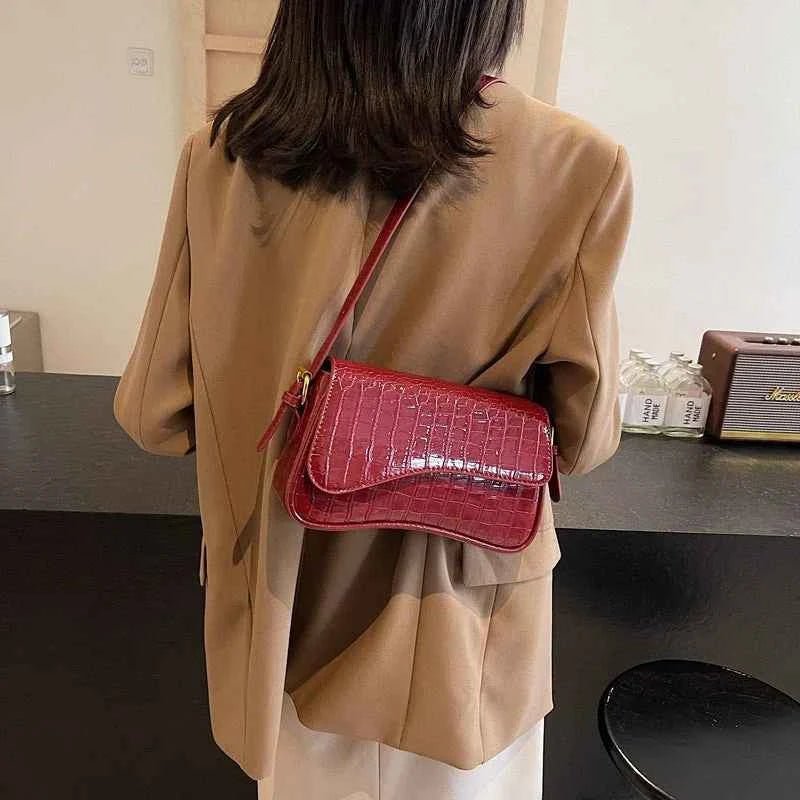 Mila - Damen Schultasche Strukturiert Wellendesign - IdealeKleiden