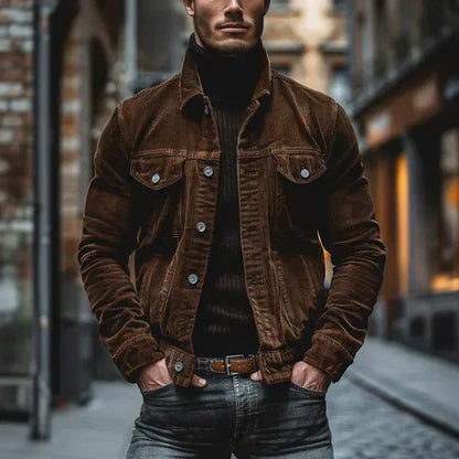 Men's Leather Jacket Retro Classic Style