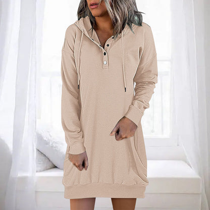 Elegant Women's Long Plain Hoodie