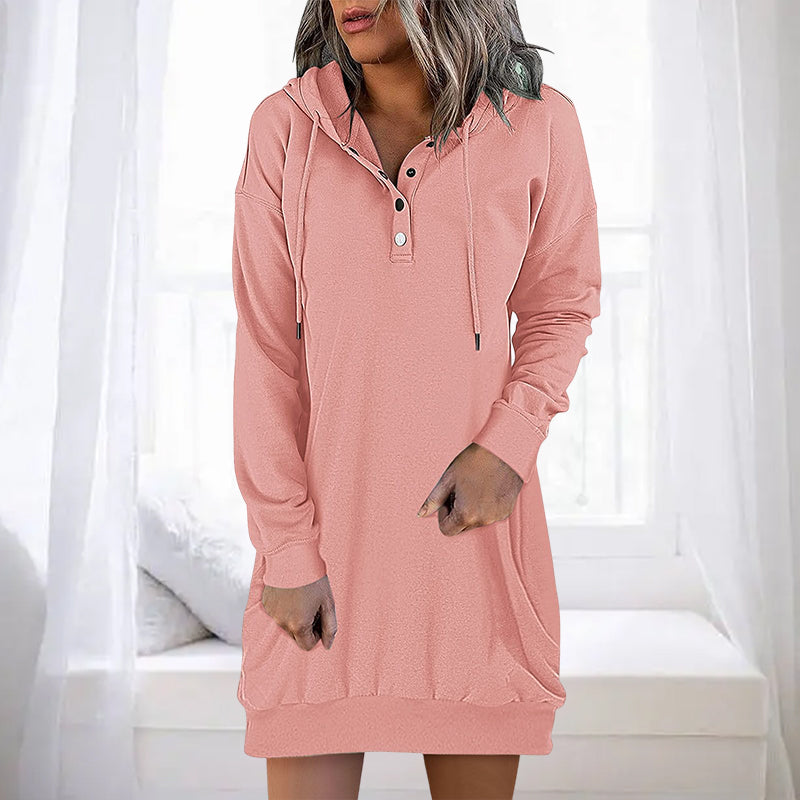 Elegant Women's Long Plain Hoodie