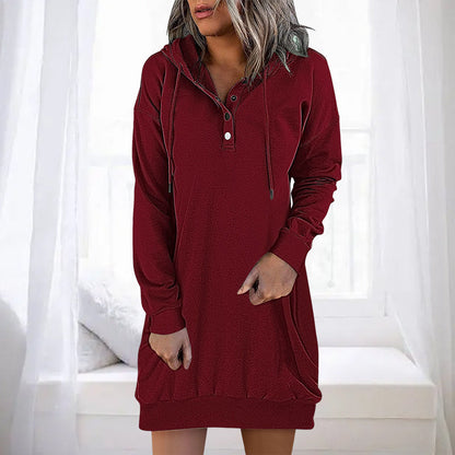 Elegant Women's Long Plain Hoodie