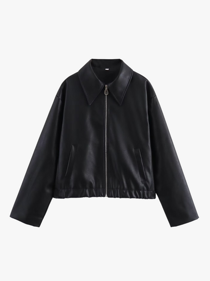 Stylish Red Leather Jacket Women