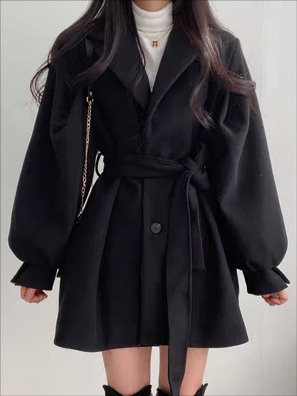 Women's Wool Jacket with Belt Elegant
