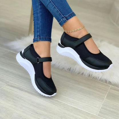 Women's Mesh Sneakers Comfortable Hook and Loop Closure