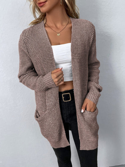 Women's Open-Front Long-Sleeved Cardigan