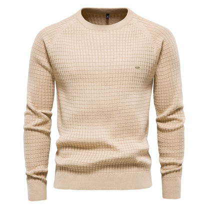 Men's Long-Sleeve Textured Winter Sweater