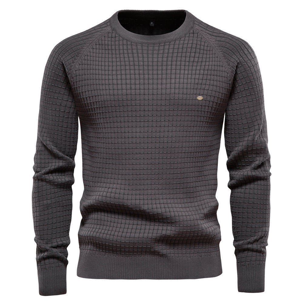 Men's Long-Sleeve Textured Winter Sweater