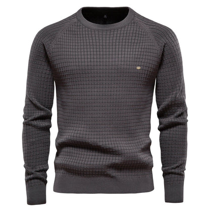 Men's Long-Sleeve Textured Winter Sweater