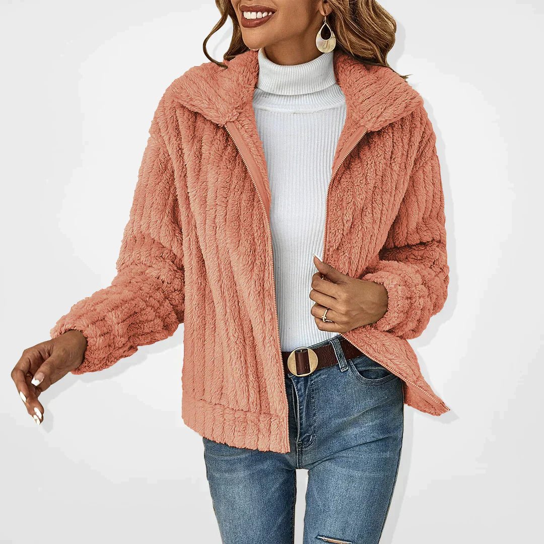 Plush Coat Relaxed Fit High Collar