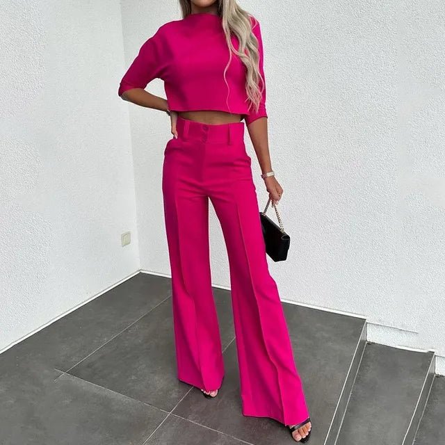 Women's 2-Piece Trouser Set Long-Sleeve Top
