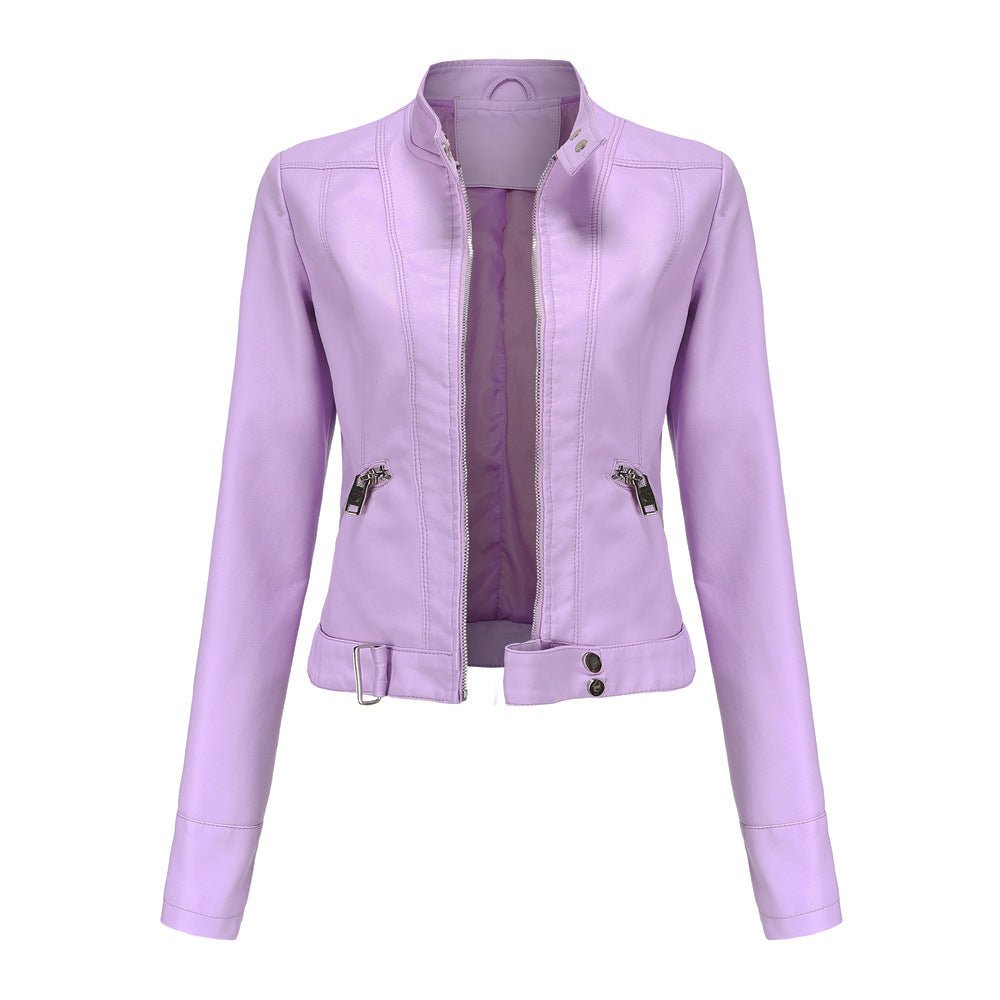 Stylish Leather Jacket Biker Style Short