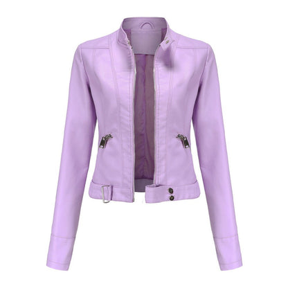 Stylish Leather Jacket Biker Style Short