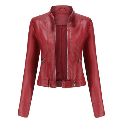 Stylish Leather Jacket Biker Style Short