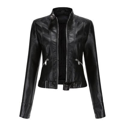 Stylish Leather Jacket Biker Style Short