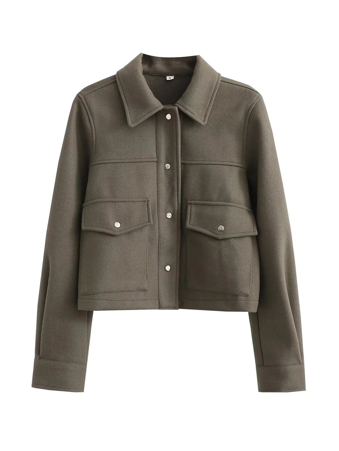 Fashionable Jacket Short Tailored Fit Button Fastening
