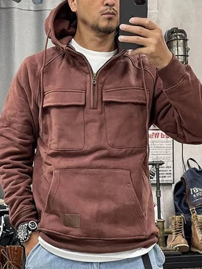 Men's Winter Jacket Warm Hooded Pockets