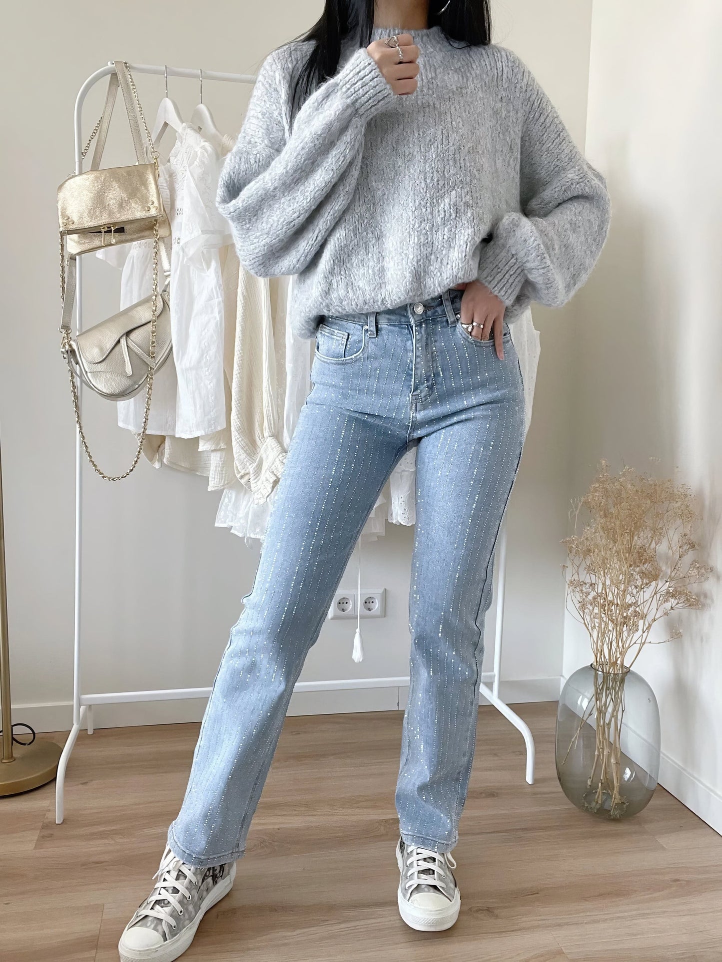 Sparkly Jeans for Women High-Gloss