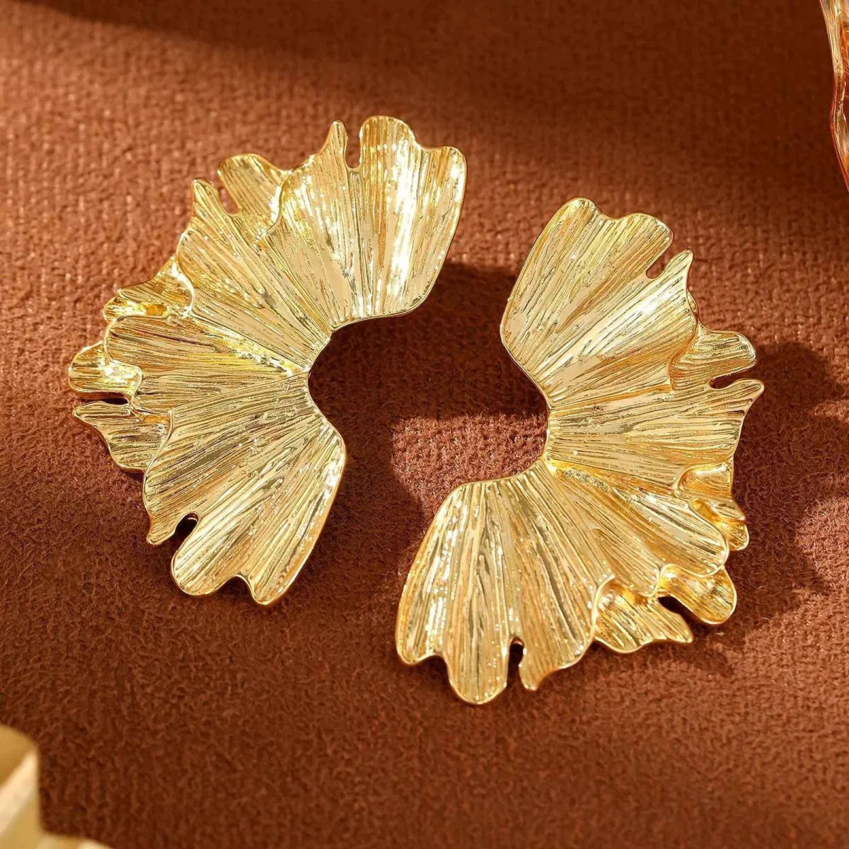 Große Blatt-Ohrringe Damen Schmuck Elegant - IdealeKleiden