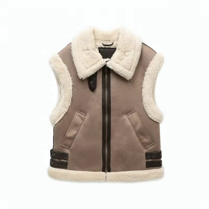 Colorful Zipper Vest Tri-Color Lady