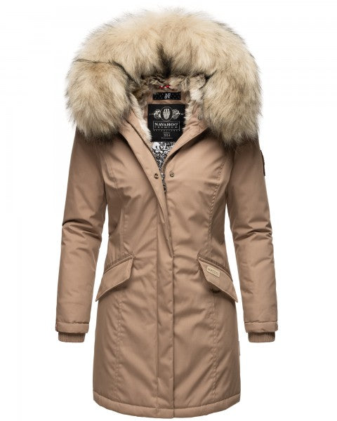 Winterjacke Damen Fellkapuze Warm Elegant - IdealeKleiden