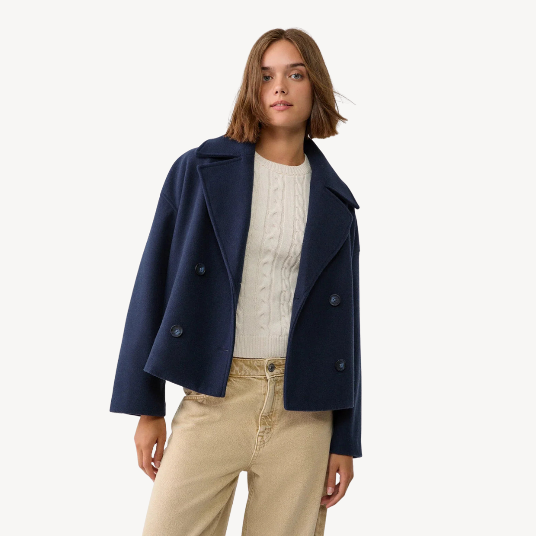 Women's Short Wool Peacoat Elegant