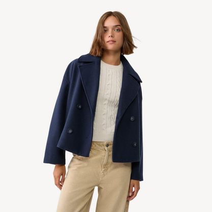 Women's Short Wool Peacoat Elegant