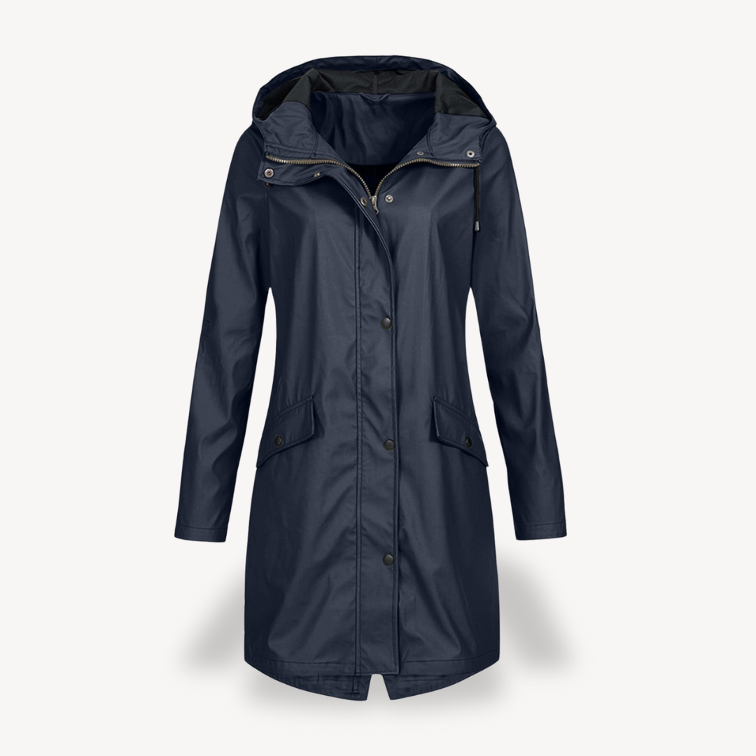 Waterproof Women's Hooded Parka Rain Jacket