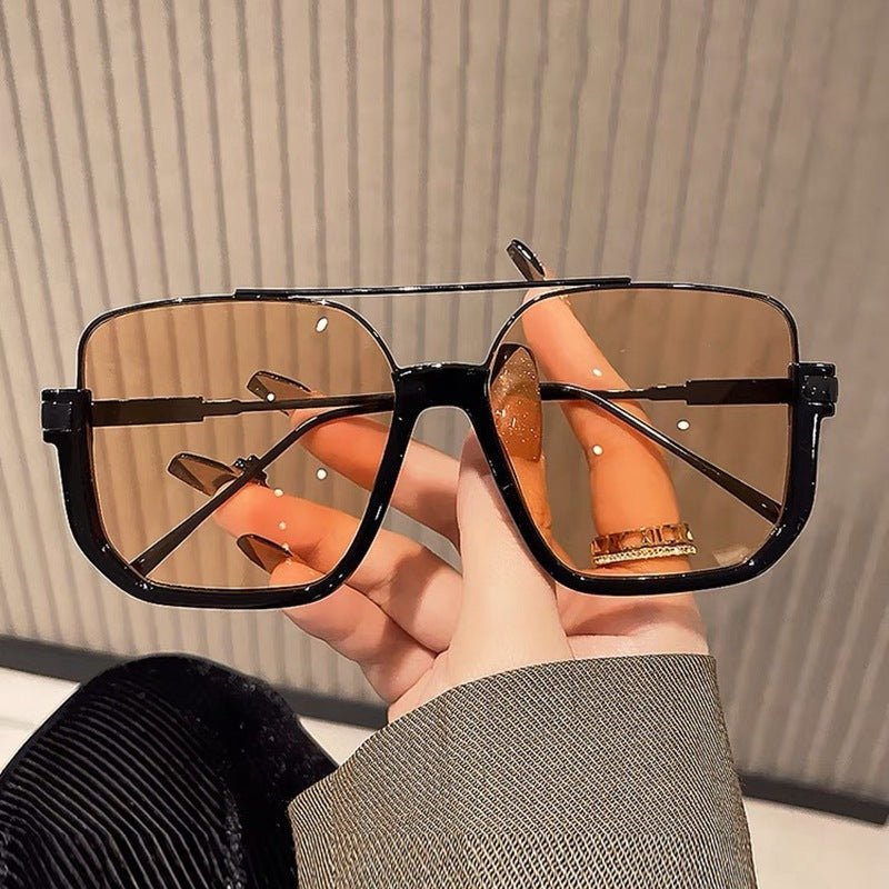 Stylische Oversize Sonnenbrille Piloten Design - IdealeKleiden